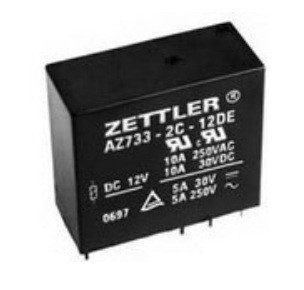 Relè meccanico elettrico DPDT 10A 12VDC 650Ohm di AZ733-2C-12D ZETTLER attraverso il foro